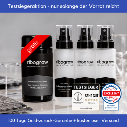 Hair Booster Tonic - 3 x 50ml + Hair Booster Capsules Bundle Testsieger