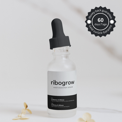 ribogrow Hair Booster Serum Pipettenflasche 50ml mit 2-Desoxy-D-Ribose gegen erblich bedingten Haarausfall